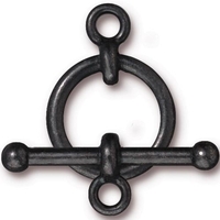 Image lead free pewter 3/4 inch toggle clasp black oxide