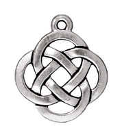 Image Metal Charms open round knot antique silver 18mm