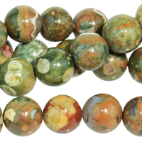 Image Rhyolite 10mm round Muted greens.