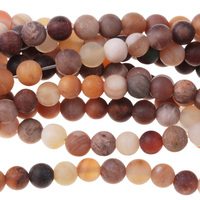 Image Wood Opalite 4mm round mixed beiges and browns