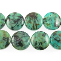 Image African Turquoise 12mm coin blue green with spots