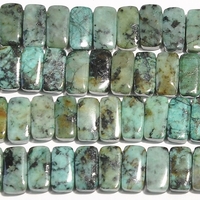 Image African Turquoise 5 x 10mm double drill rectangle blue green with spots