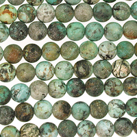 Image African Turquoise 6mm round blue green with spots