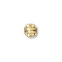 Image Metal Beads 3mm corrugated round base metal gold