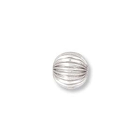 Image Metal Beads 3mm corrugated round base metal silver