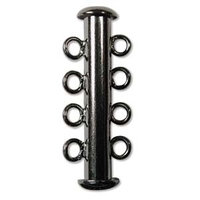 Image base metal 26mm 4 strand slider clasp gunmetal (black oxide)