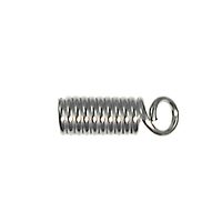 Image base metal spring coil with loop, 3/32 inch opening cord end nickel plate
