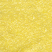 Image Seed Beads Miyuki delica size 11 light yellow lined crystal ab transparent iride