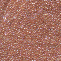 Image Seed Beads Miyuki delica size 11 dark peach lined crystal ab transparent iridesc