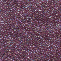 Image Seed Beads Miyuki delica size 11 rasberry lined crystal ab transparent iridescen
