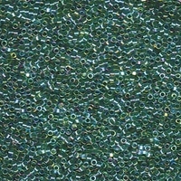 Image Seed Beads Miyuki delica size 11 lime green lined crystal ab transparent iridesc