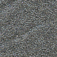 Image Seed Beads Miyuki delica size 11 grey ab opaque iridescent