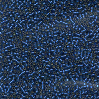 Image Seed Beads Miyuki delica size 11 medium blue (dyed) silver lined matte