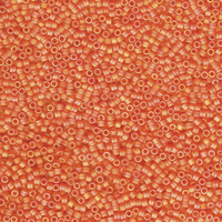 Image Seed Beads Miyuki delica size 11 orange ab transparent iridescent matte