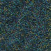 Image Seed Beads Miyuki delica size 11 dark emerald ab transparent iridescent matte