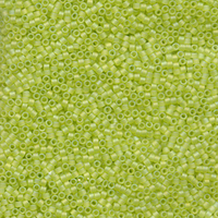 Image Seed Beads Miyuki delica size 11 chartreuse ab transparent iridescent matte