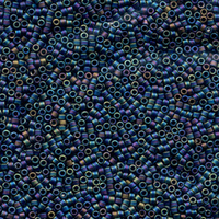 Image Seed Beads Miyuki delica size 11 black ab opaque iridescent matte