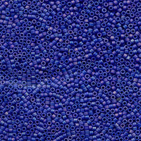 Image Seed Beads Miyuki delica size 11 cobalt ab opaque iridescent matte