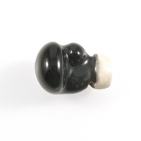 Image Clay Beads 12 x 19mm boxing glove black and white clay