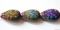 Image Mirage beads Fancy flame 23 x 15mm color changing