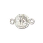 Image base metal 8 x 14mm ball shape magnetic clasp silver finish