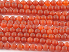 Image Carnelian Agate 8mm round deep orange