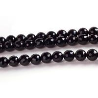 Image Black Onyx 8mm faceted rondell black