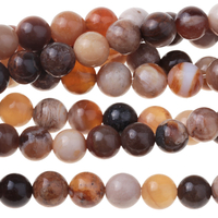 Image Wood Opalite 6mm round mixed beiges and browns