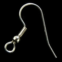 Image base metal french hook with ball & coil earwire imitation rhodium