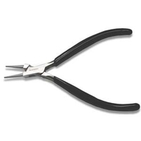 Image super fine round nose plier with spring 4.5 inch black