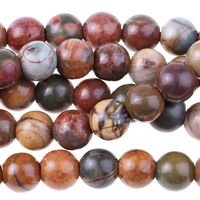 Image Large hole Red Creek Jasper 8mm round mixed colors