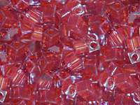 Image Miyuki cube 4mm red ab transparent iridescent