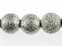 Image Metal Beads 8mm round stardust base metal silver plate