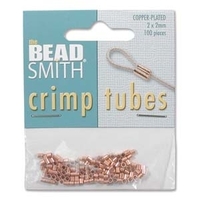 Image base metal 2 x 2mm crimp tube crimp bead copper plate