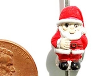 Image Clay Beads 15 x 8mm Christmas santa clay