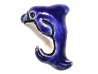 Image Clay Beads 10 x 16mm blue dolphin blue clay