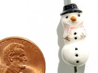 Image Clay Beads 20 x 9mm Christmas snowman clay