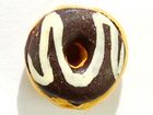 Image Clay Beads 10 x 6mm donut brown with swirl clay