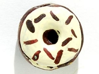 Image Clay Beads 10 x 6mm donut cream with brown clay