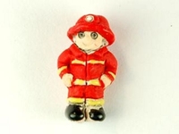 Image Clay Beads 15 x 8mm fireman clay