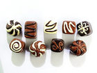 Image Clay Beads appx 10mm petit fours (package of assorted shapes and colors) chocola